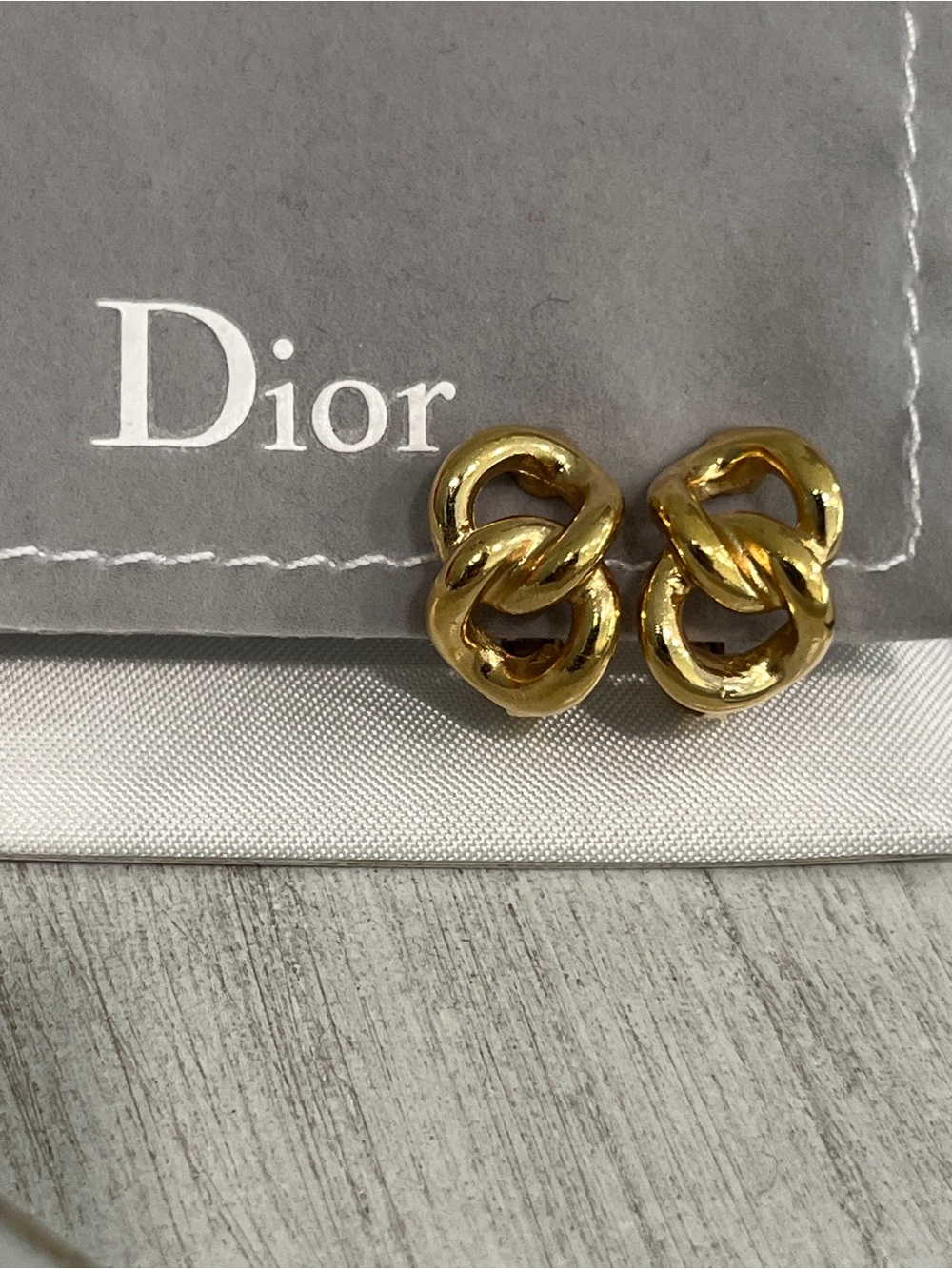Vintage Dior Chain Link Clip-On Earrings